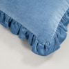 Modella Velvet Ruffle Lumbar Cushion - Chambray