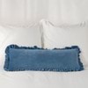 Modella Velvet Ruffle Lumbar Cushion - Chambray