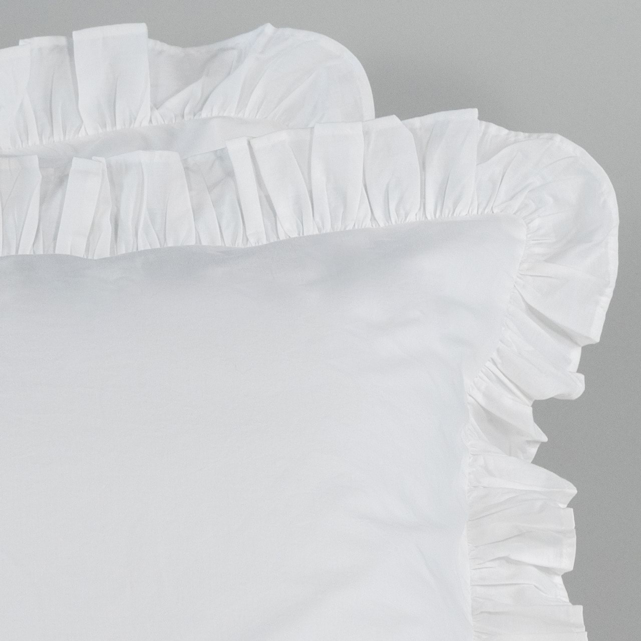 Softwash Cotton Ruffle White European Pillowcase Pair - Vintage