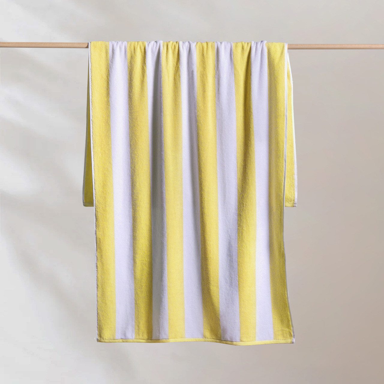 Striped Cabana Cotton Terry Beach Towel - Sunshine