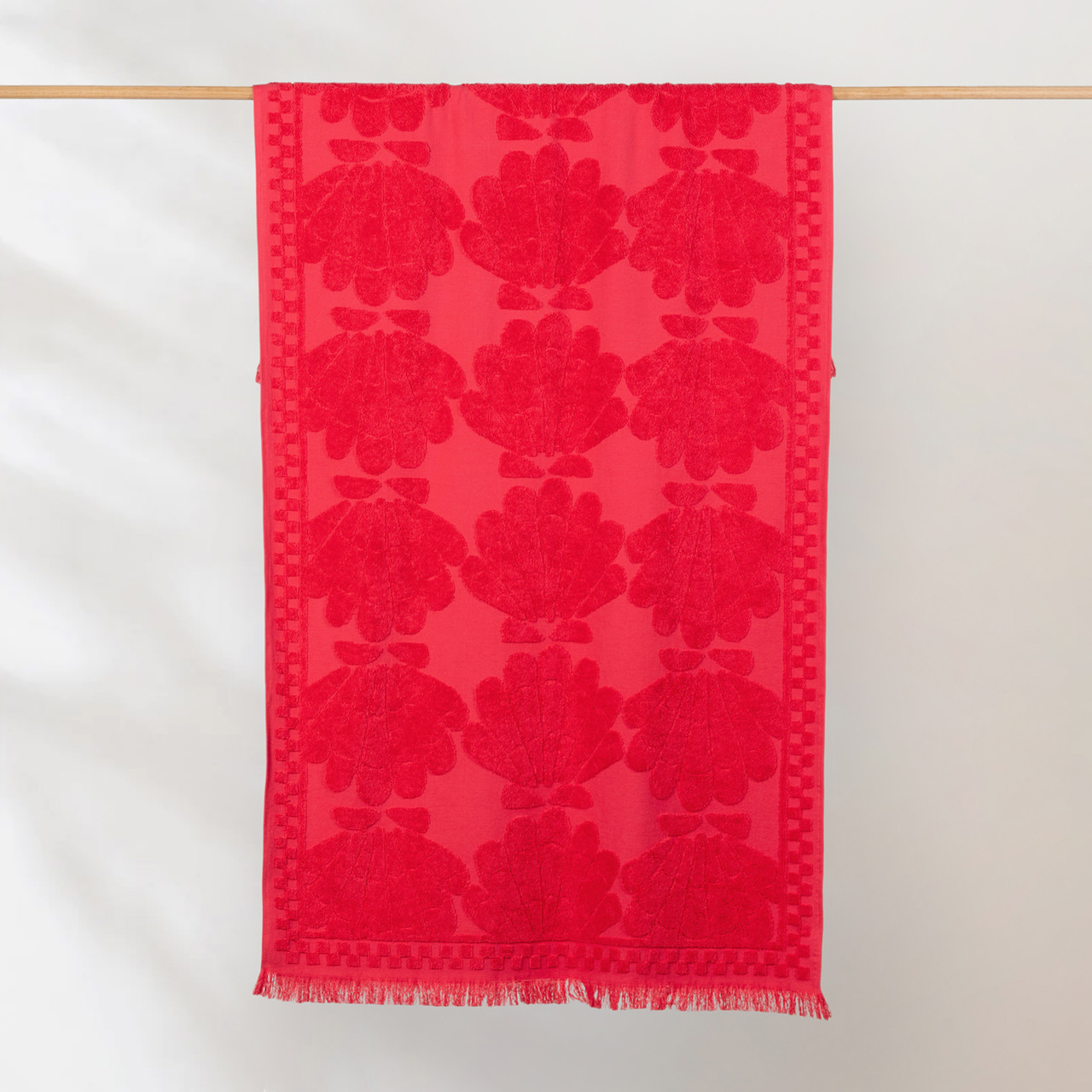 Positana Terry Beach & Bath Towel - Shell Geranium