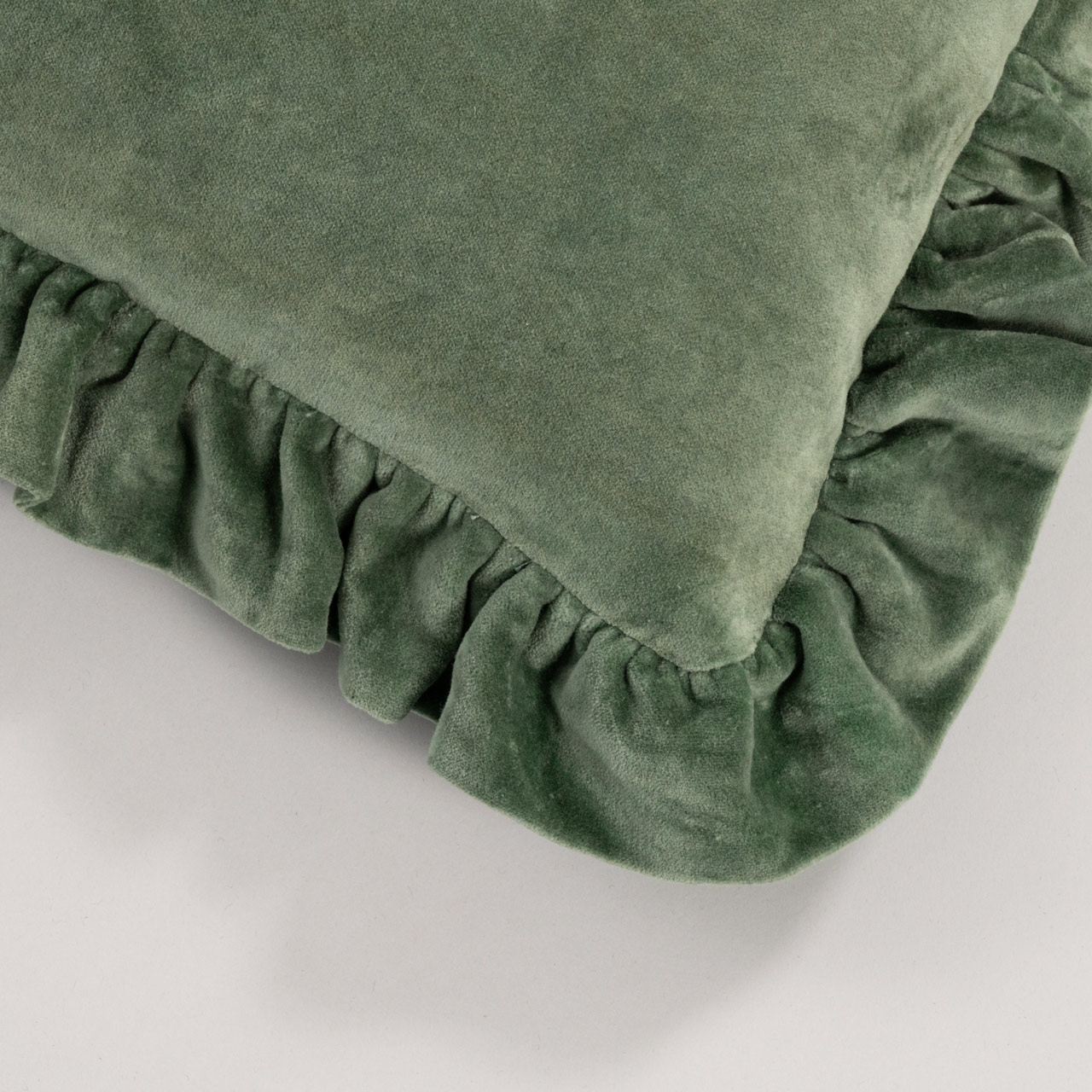 Modella Velvet Ruffle Lumbar Cushion - Gum