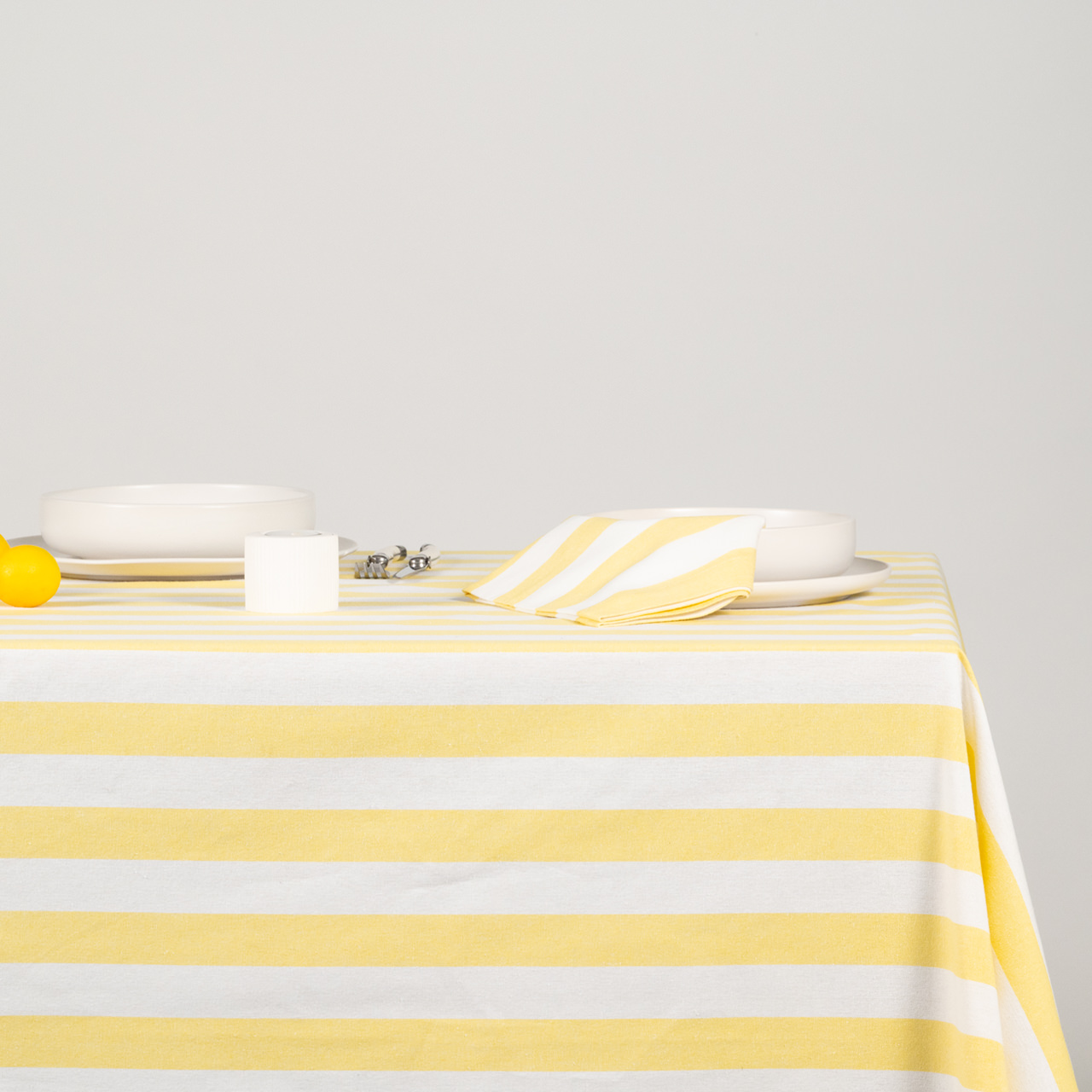 Cucina Lemon Stripe Rectangular Tablecloth